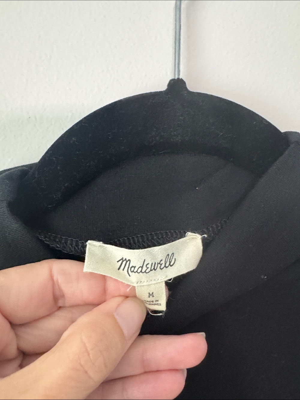Madewell Black Short-Sleeve Mockneck Tee Size Medium - Picture 3 of 5